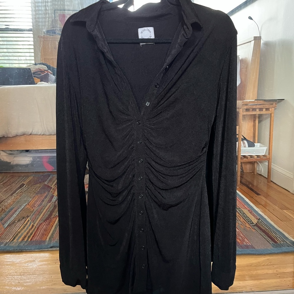 With Jean cute long sleeve dress - Picture 2 of 4